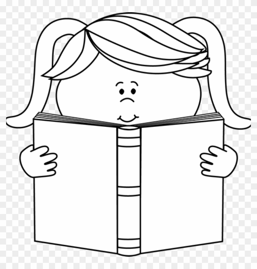 Reading Clipart Black And White Black And White Little - Reading Clip Art Black And White #177372
