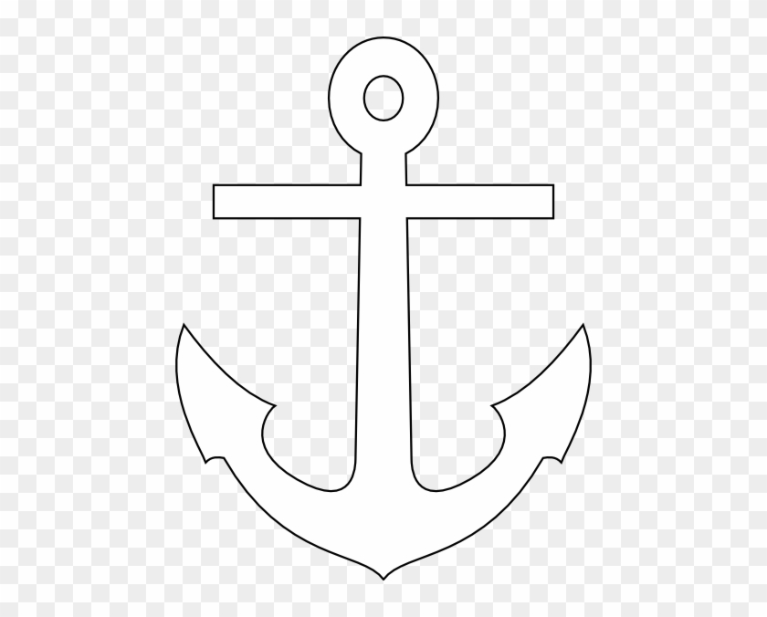 Anchor Clip Art Black And White - White Anchor Icon Png #177428