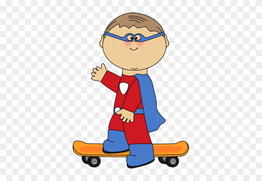 Boy Superhero On A Skateboard - My Cute Graphics Superhero #177501
