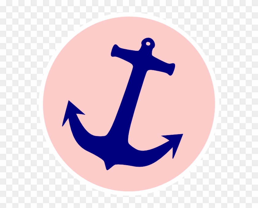Pink Anchor Clip Art At Clker Com Vector Online - Navy And Pink Anchor #177539