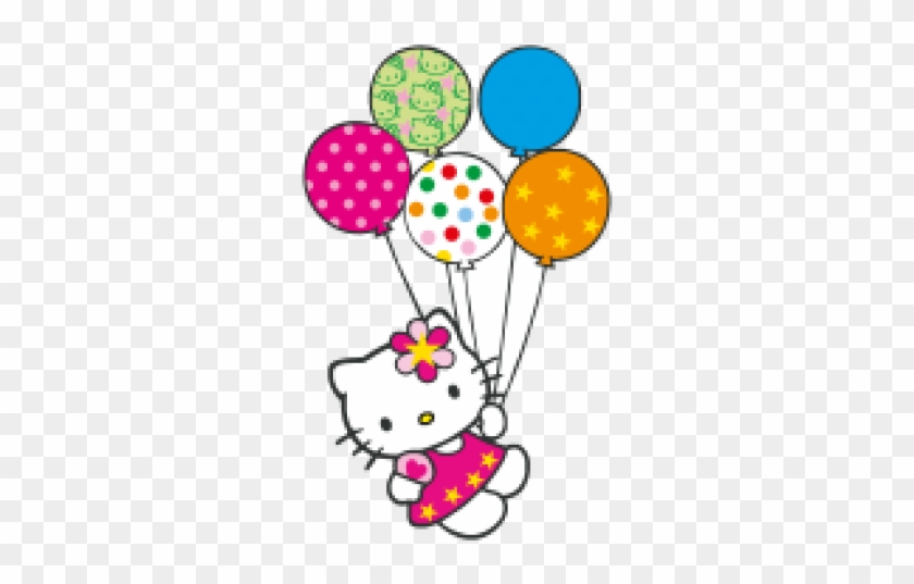 Hello Kitty Birthday Cake Cat Clip Art - Hello Kitty With Balloons #177642