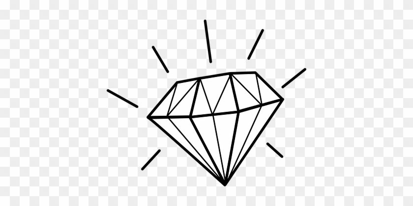 Diamond Gem Precious Expensive Shiny Jewel - Diamond Clipart Black And White #177665