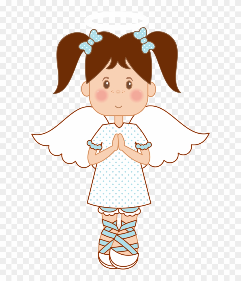 Angel Clipart Brown Hair Pencil And In Color - Angel For Christening Girl Clipart #177683