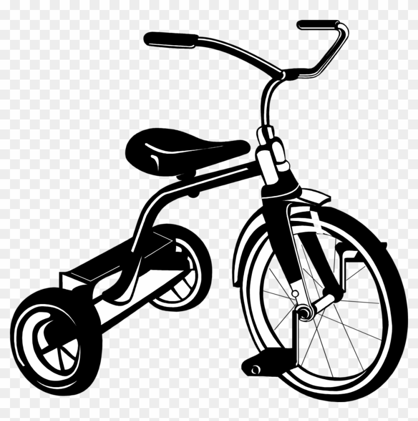 Tricycle Bicycle Motorcycle Clip Art - Black And White Tricycle #177890