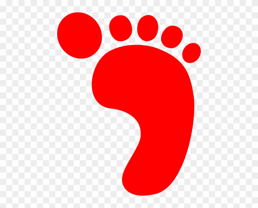 Feet Red Clipart - Foot Print #178050