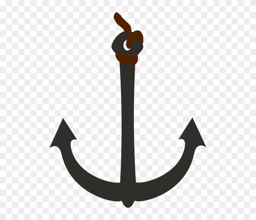 Black Anchor, Silhouette, Marine, Boat, Ship, Fix, - Anchor Silhouette Transparent #178122