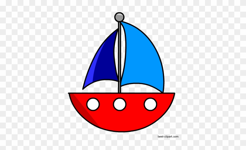 Cute Free Red And Blue Sail Boat Clip Art - Limpieza Del Monitor Del Pc #178148