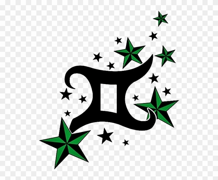 Awesome Symbol With Nautical Stars Design - Zodiac Sign For Aquarius Tattoo #178179