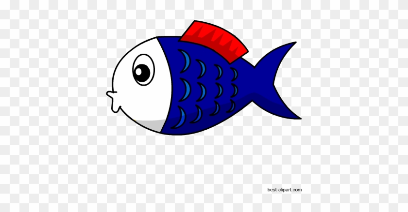 Adorable Red And Blue Fish Png Clipart - Blue #178201