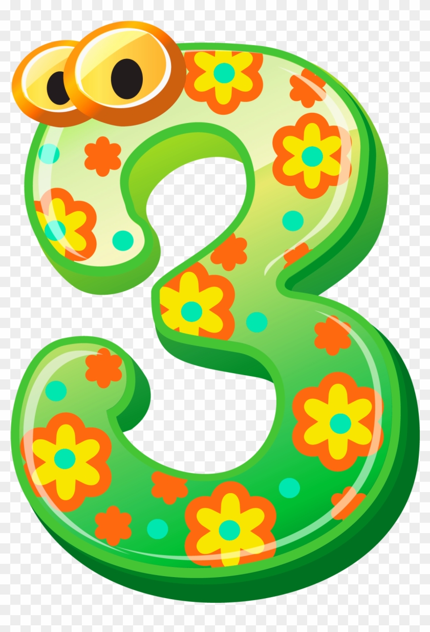 Cute Number Three Png Clipart Image - Cute Numbers Clipart #178233