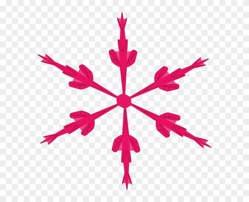 Skinny Pink Snowflake Clip Art - Clip Art #178272