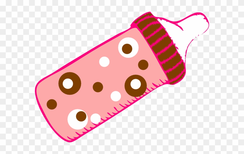 Dotted Pink Bottle Clip Art At Clker - Baby Bottle Clip Art #178281