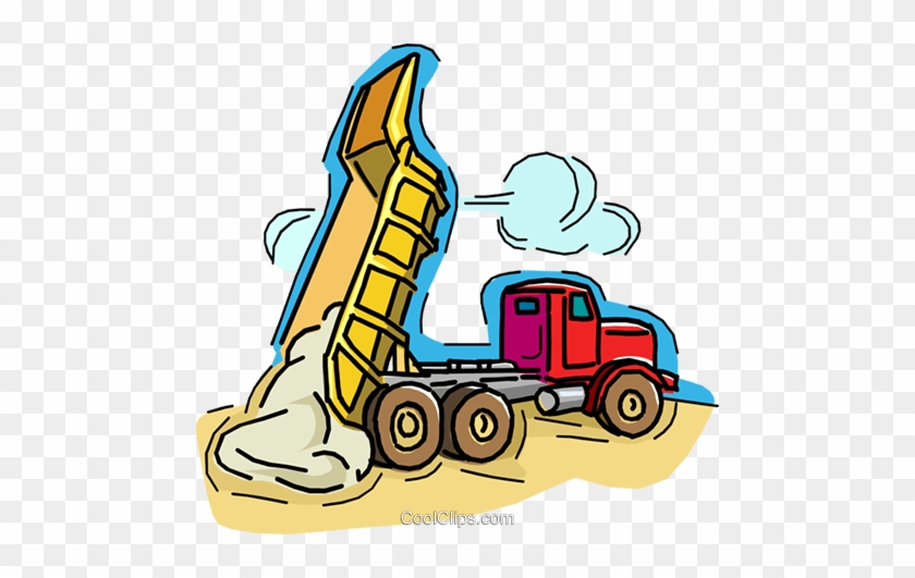 Dump Truck, Dumping Load Of Gravel Royalty Free Vector - Dump Clipart #994733