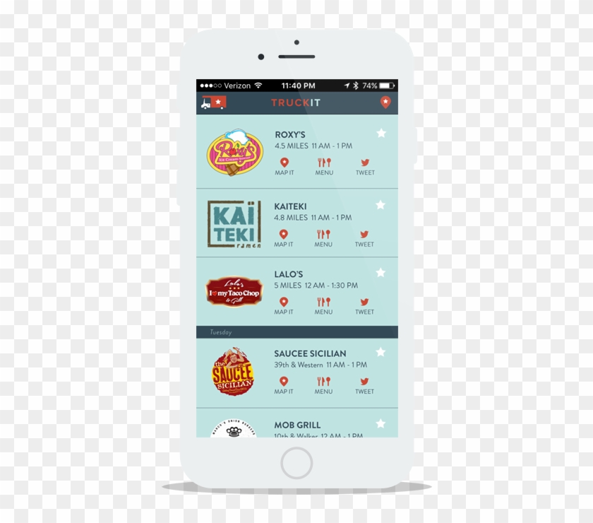 Best Food Truck App Truckit App Free Clipart - Smartphone #994881