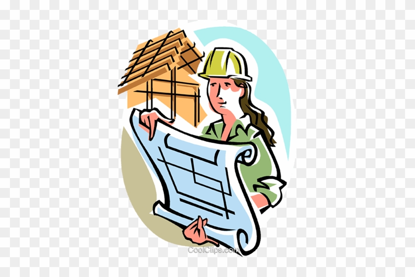 Female Foreman Royalty Free Vector Clip Art Illustration - Female Architects Clip Art #994956