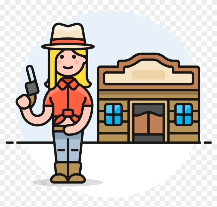 26 Cowboy Tavern Female Caucasian - Cartoon #994975