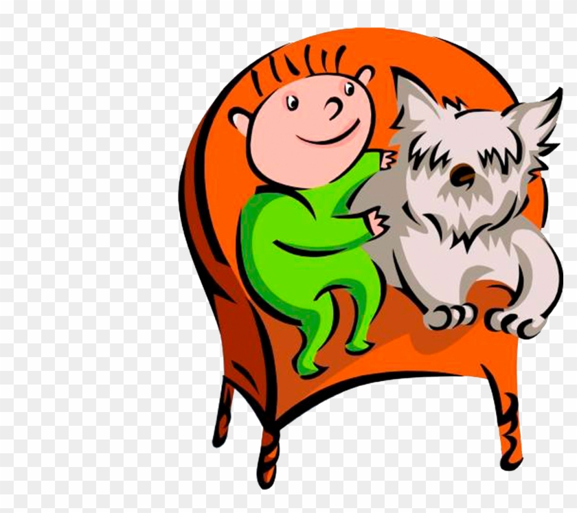 Dog Cat Child Clip Art - Cartoon #995072