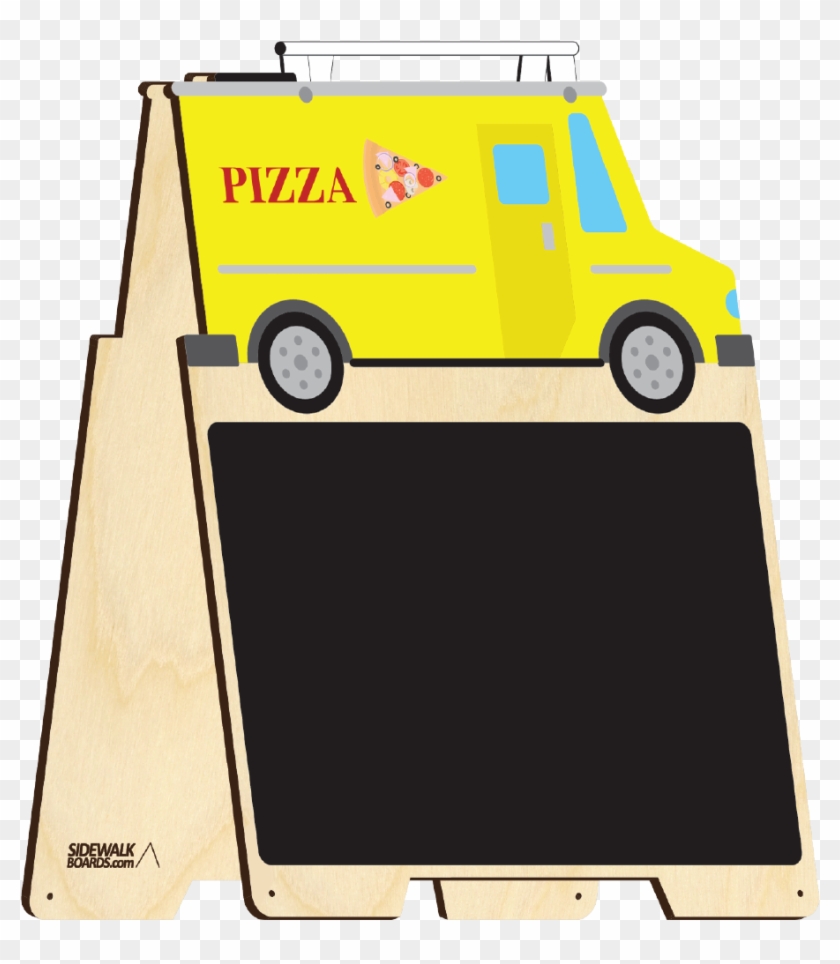Food Truck Sidewalk Boards Stock Design - Compact Van #995137