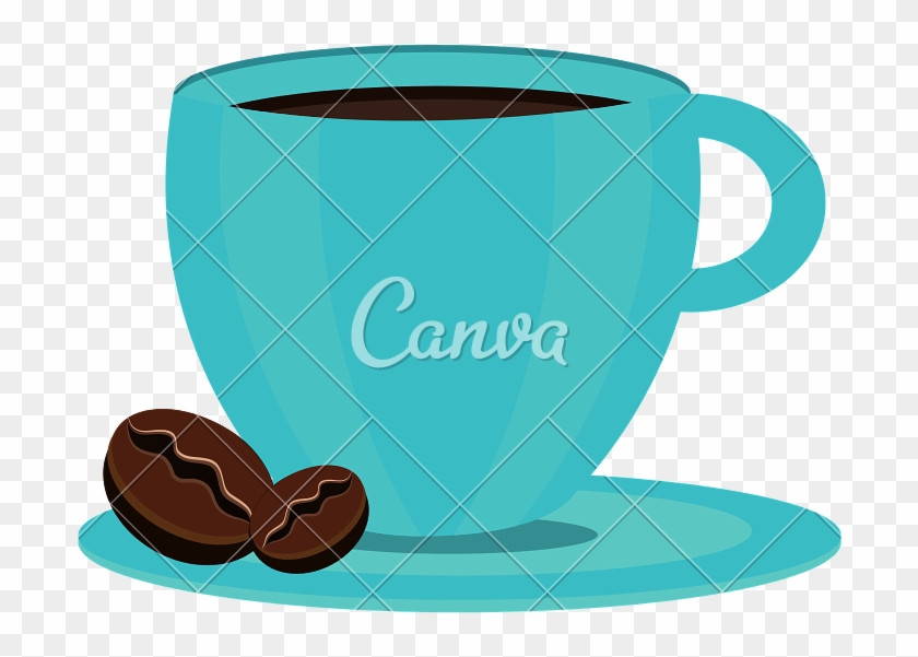 Blue Coffee Cup, Vector Graphic - Design #995458