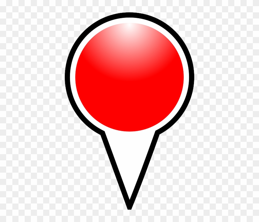 Map, Marker, Pin, Pushpin, Shiny, Red - You Are Here Icon Vector #995520