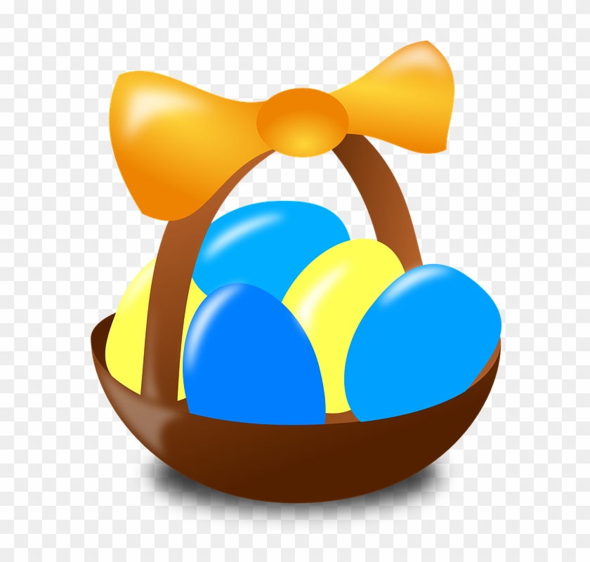 Gift Basket Clipart 13, - Easter Egg Basket Clip Art #995530