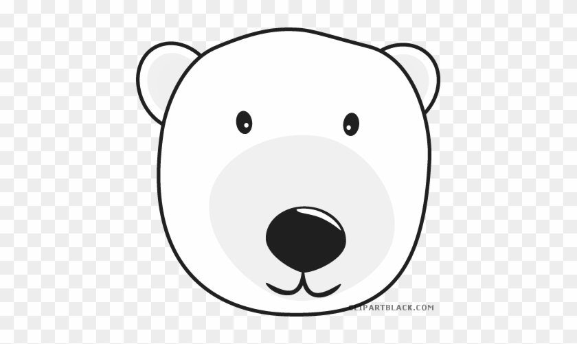 Polar Bear Animal Free Black White Clipart Images Clipartblack - Polar Bear Face Clip Art #996096