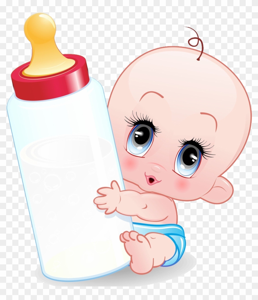 Infant Cartoon Baby Bottle Baby 884 1024 Transprent - Dibujos De Bebes Con Mamadera #996664
