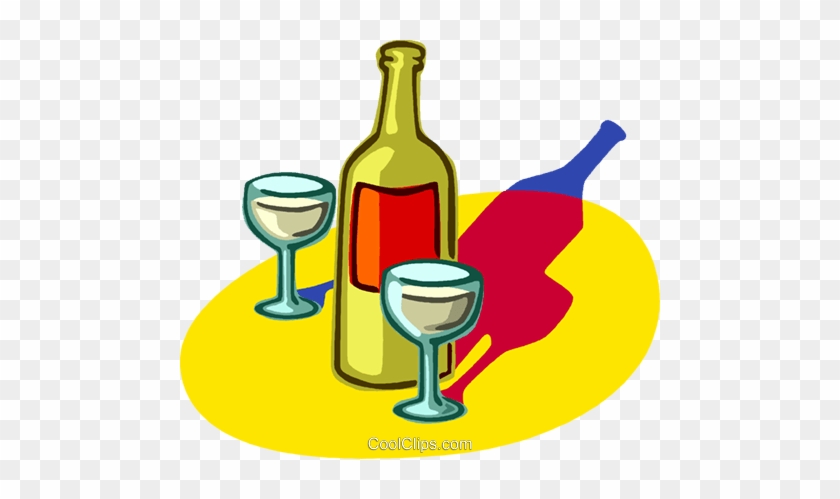 Bottle Of Wine With Wine Glasses Royalty Free Vector - Wine Cartoon - Free  Transparent PNG Clipart Images Download