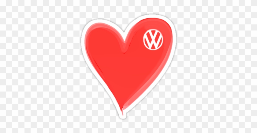 'vw Large Love Heart/vw Logo ' Clock By Melodyart - Vw Symbol #996862