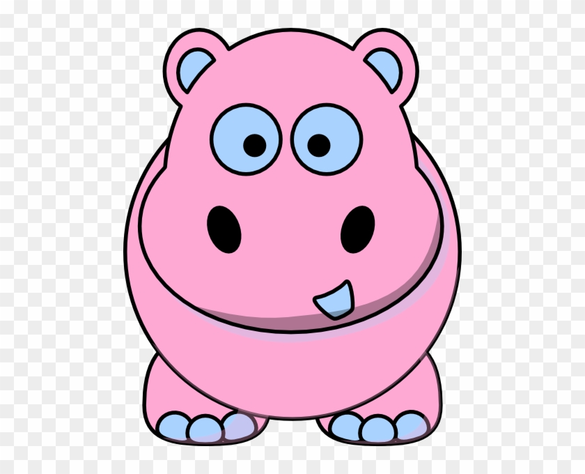 Pink And Blue Hippo Clip Art At Clker - Icon Hippo Png #996880