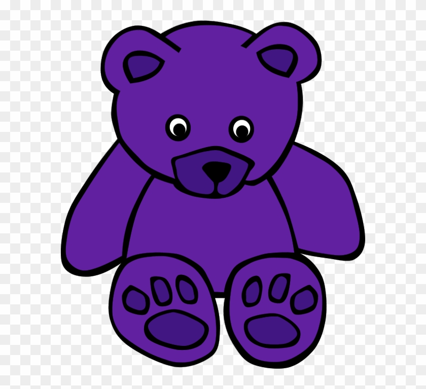Large Simple Teddy Bear Clipart - Purple Teddy Bear Clipart #996980