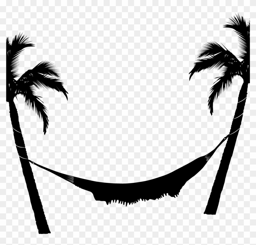 Photo Of Hammock And Palm Trees As Transparent - Black And White Palm Tree Hammock #997126