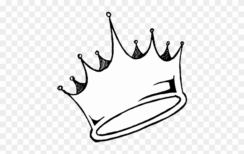 Crown Sticker Outline Blackandwhite Queen Princess - Draw A Crown #997216