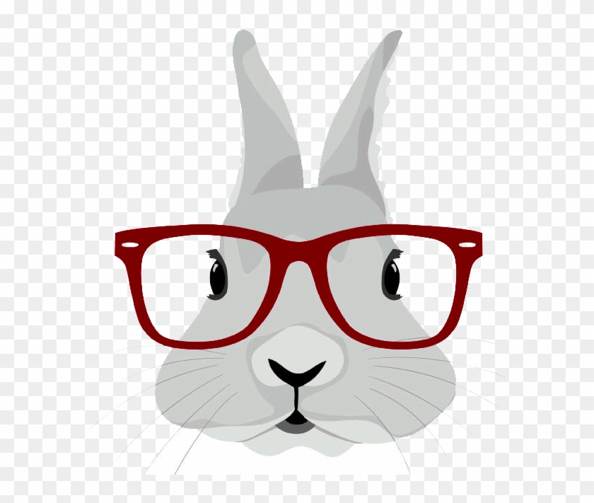 Easter Bunny T-shirt Hipster Gift - Cartoon Hare With Glasses #997620