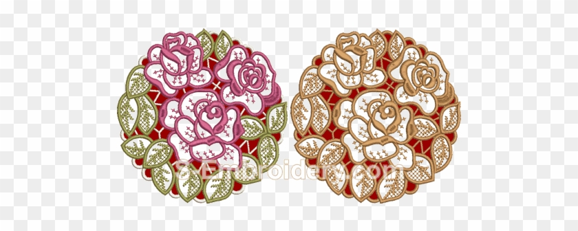 Cutwork Lace Roses Machine Embroidery Designs Set - Cutwork #997674