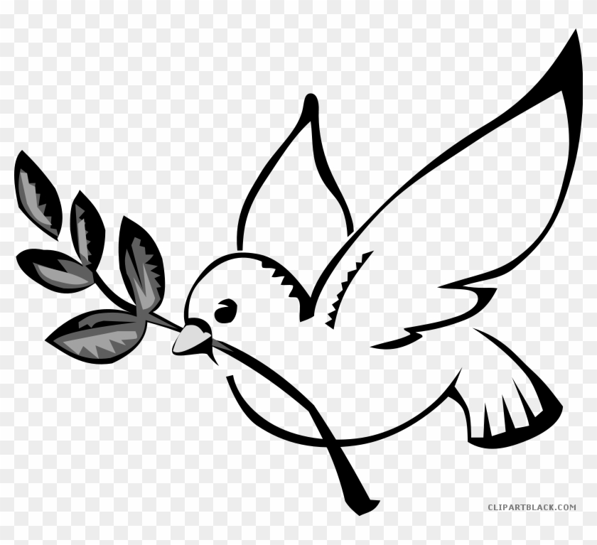 Dove Animal Free Black White Clipart Images Clipartblack - Dibujo Paloma De La Paz #997702