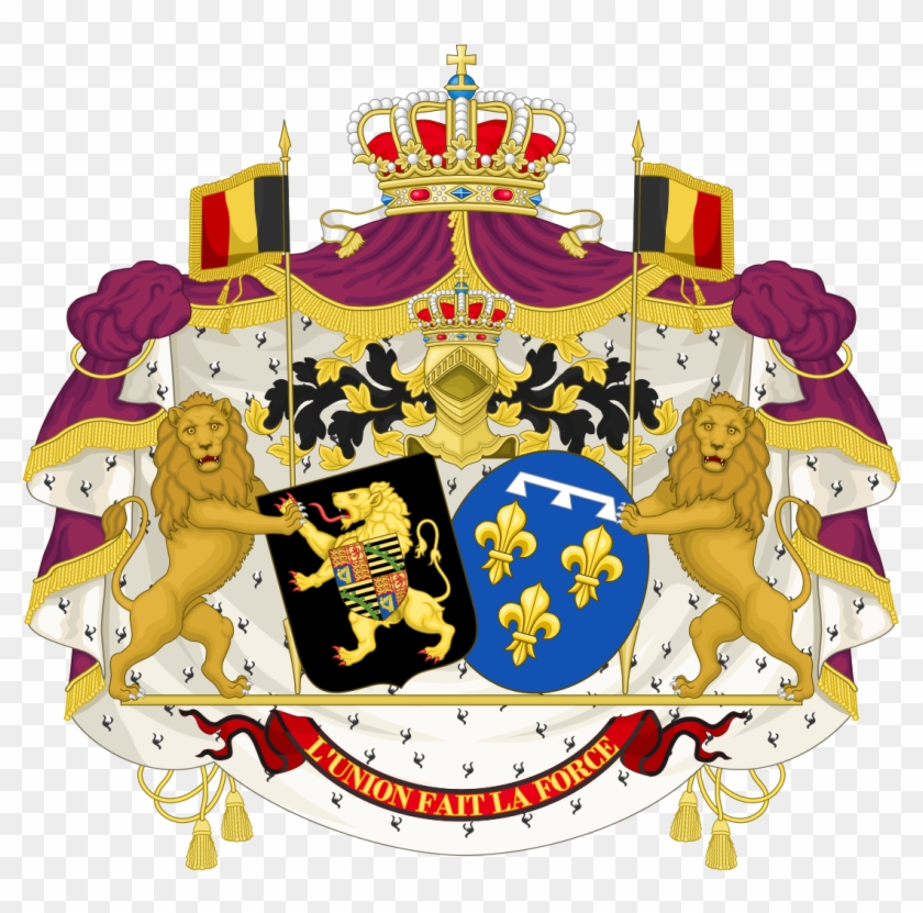 Alliance Coat Of Arms Of King Leopold I And Queen Louise - Autocollant Blason Voiture Sticker Belgique #997704