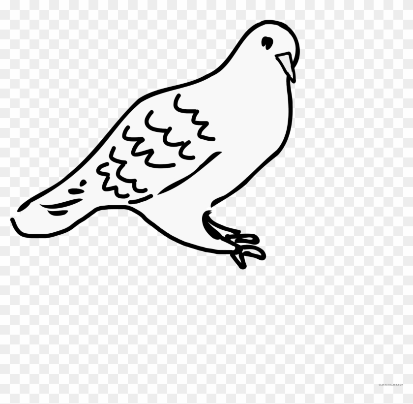 Love Doves Animal Free Black White Clipart Images Clipartblack - Draw A Dove Sitting #997753
