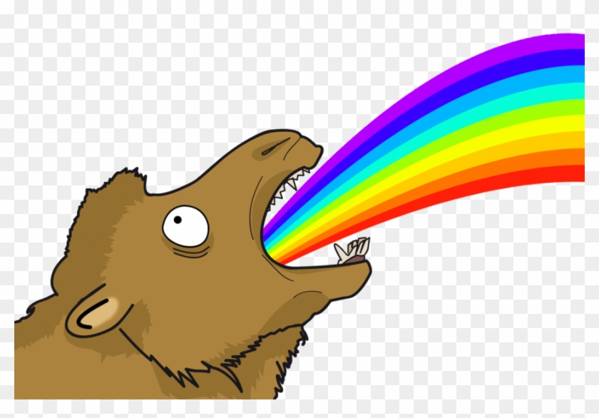 Cute Unicorn Barfing Rainbows - Animals Throwing Up Rainbows #997903