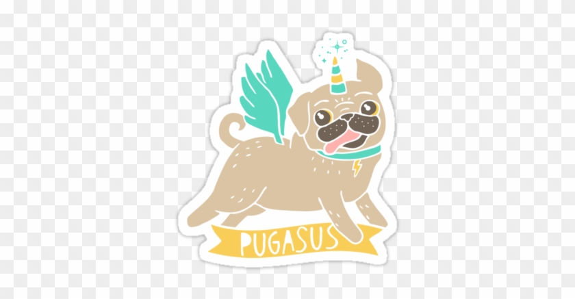 "pugasus" Sticker For Pug Lovers - Puppy #997915