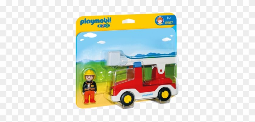 Playmobil 1 2 3 Ladder Unit Fire Truck - Playmobil 6967 1.2.3 Ladder Unit Fire Truck With Fireman #997923