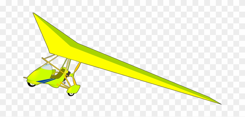 Microlight Fly Plane Airplane Glider Yello - Microlight Cartoon #998062