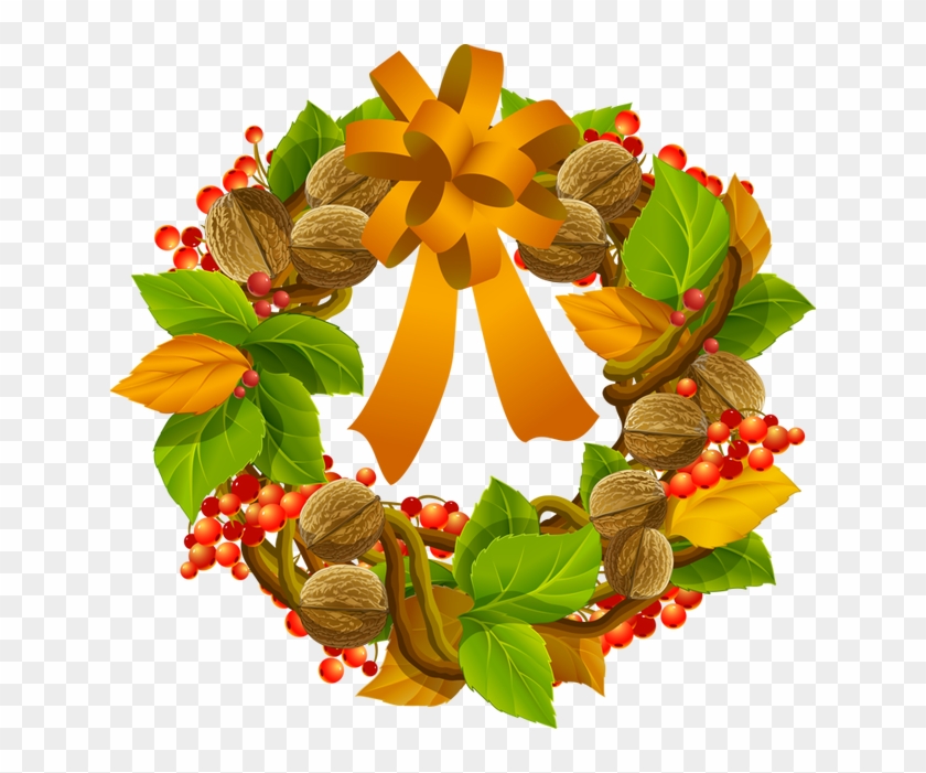 Autumn Clipart Nut - Thanksgiving Wreath Pic Clip Art #998101