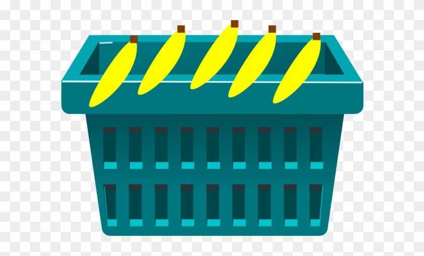 A Basket With Bananas Clip Art - Shopping #998221