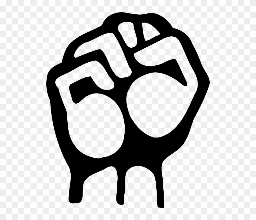 Right, Outline, Hand, Cartoon, Air, Power - Fist Clipart Png #998390
