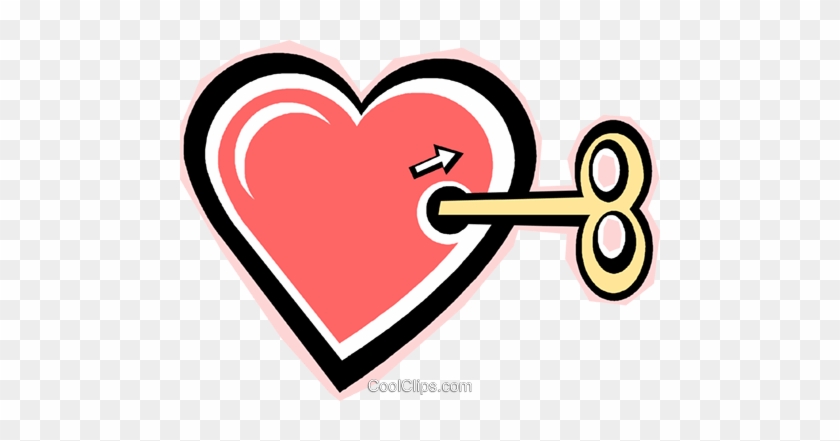 Wind Up Toy Heart Royalty Free Vector Clip Art Illustration - Heart Lock And Key #998600