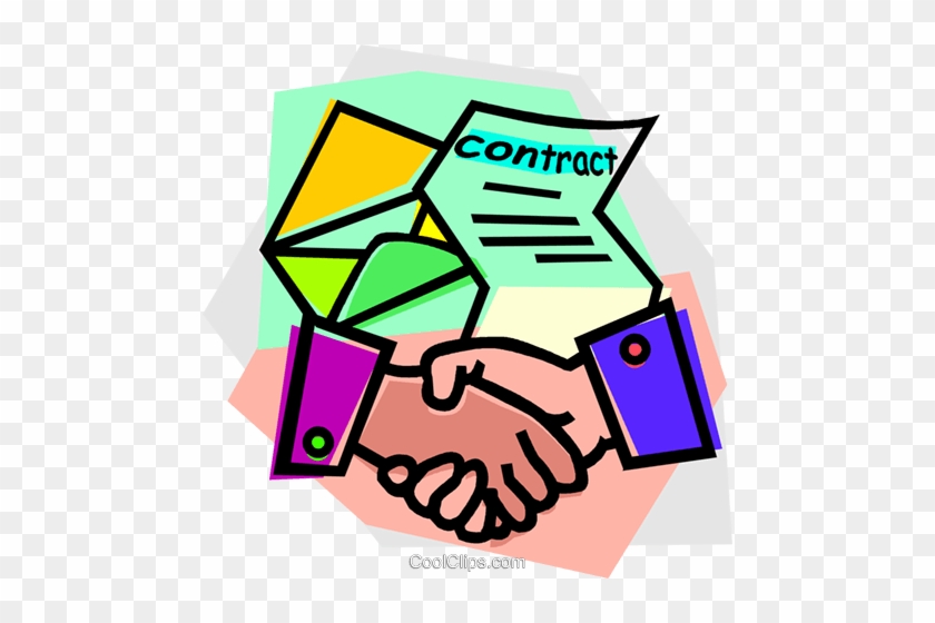 Handshake After Signing A Contract Royalty Free Vector - Contract Signing Clipart #998749