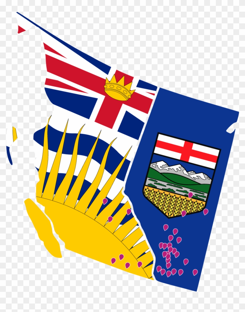 Ab Bc Pins Map - Alberta Canada Sticker Decal R824 - 5 Inch #998878