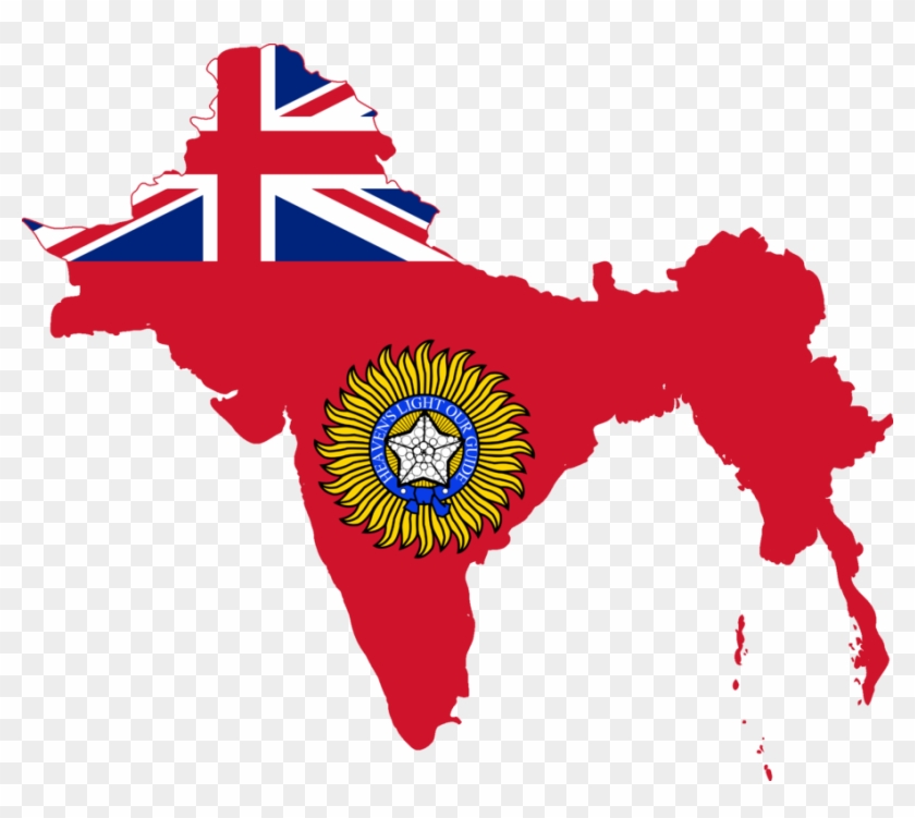 Flag Map Of British Raj - British Raj Flag Map #998931