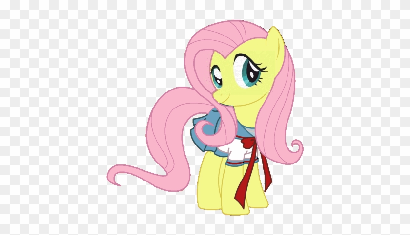 Fluttershy Schoolgirl Animation By Ake - Mlp School Uniform Base #999001